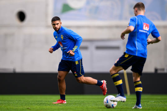 Omar Faraj of the Swedish men's football national team at a
