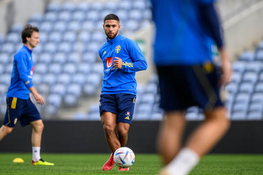 Omar Faraj of the Swedish men's football national team at a