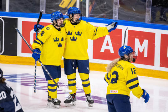 Hilda Svensson of Sweden celebrate with Moa Gustafsson