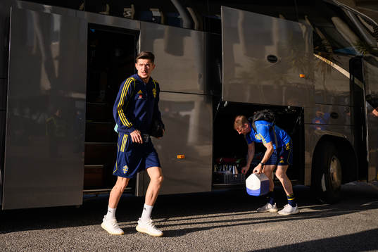 Armin Gigovic arrives at Estadio Algarve