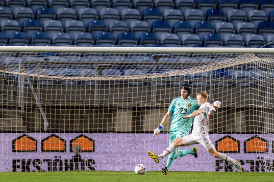 goalkeeper Jacob Widell Zetterström of Sweden and Dagur