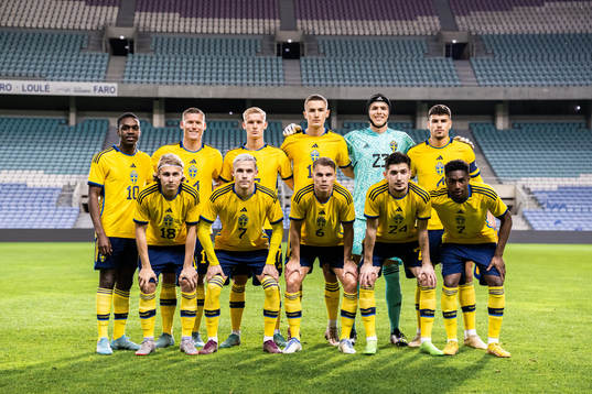 The starting eleven with Joel Asoro, Victor Edvardsen, Carl