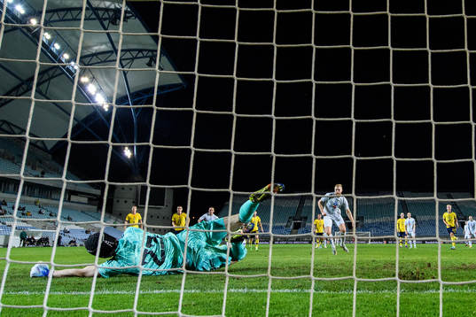 goalkeeper Jacob Widell Zetterström of Sweden saves a