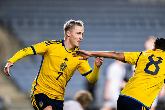 Jacob Ondrejka of Sweden celebrates