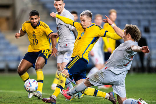 Jacob Ondrejka of Sweden scores 2-1