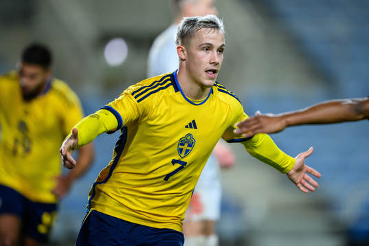 Jacob Ondrejka of Sweden celebrates
