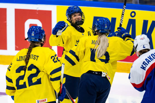 Ebba Hedqvist of Sweden celebrates scoring 5-1