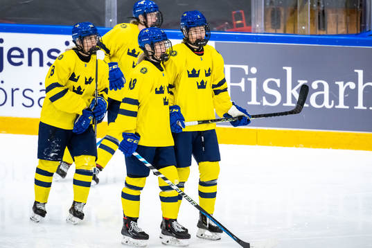 Hilda Svensson and Mira Markström of Sweden celebrate