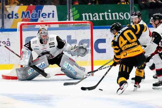 Malmö Redhawks målvakt Brandon Maxwell och Skellefteås