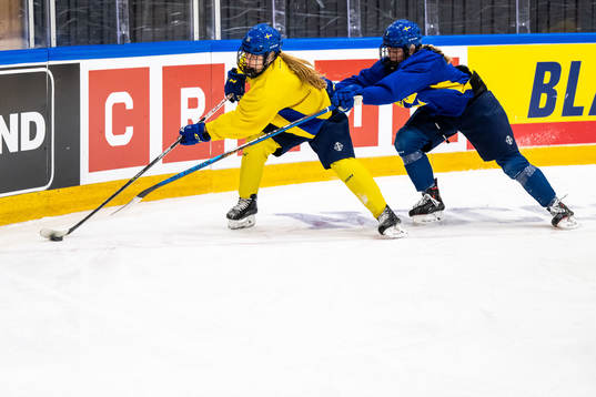Emilia Bergeby Hallbeck and Mira Jungåker of Sweden at a