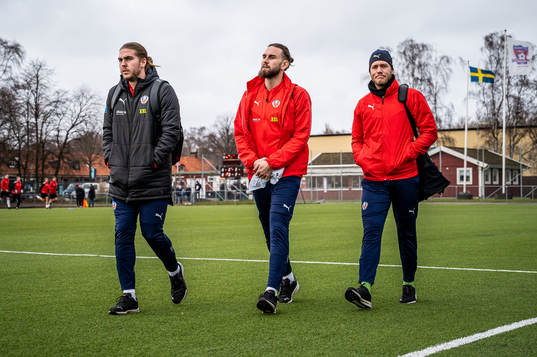 Helsingborgs Charlie Weberg, Ali Suljuc och målvakt Kalle