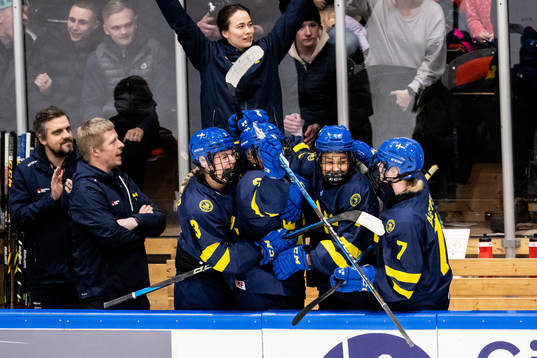 Players of Sweden celebrate