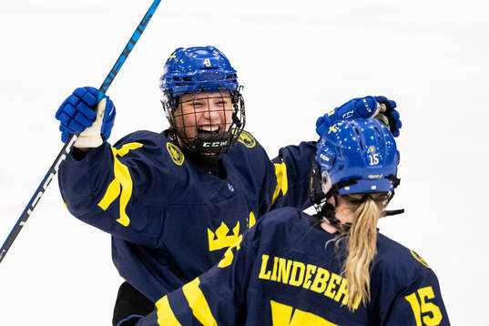 Jenna Raunio of Sweden celebrates