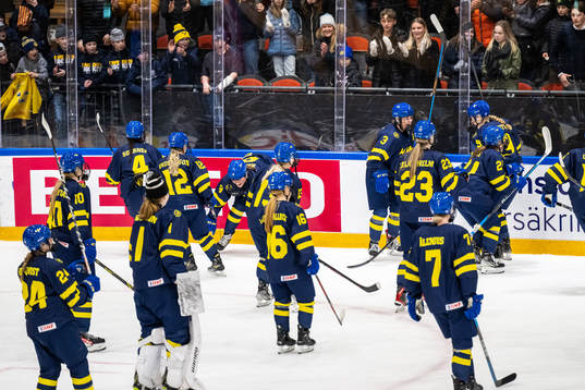Players of Sweden celebrate