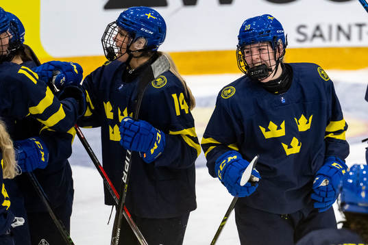 Tilde Utbult and Linnea Natt och Dag of Sweden celebrate