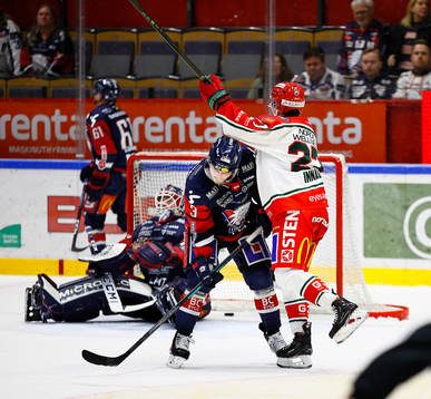 Mål 2-3 i sudden death av Frölundas Jere Innala förbi