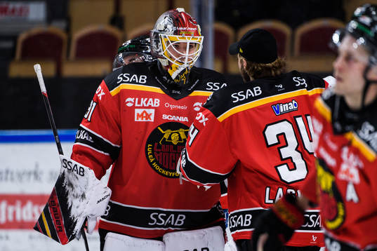 Luleås målvakt Matteus Ward och målvakt Joel Lassinantti