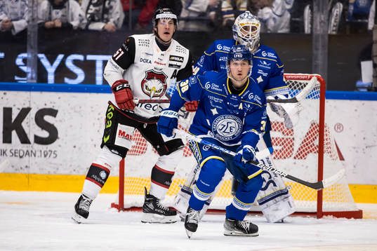 Malmö Redhawks Emil Sylvegård och Leksands Olle Alsing