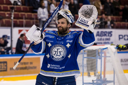 Leksands målvakt Mantas Armalis jubel