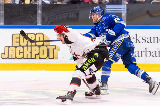 Leksands Justin Glenn Kloos och Malmö Redhawks Carl-Johan