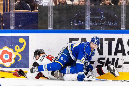 Malmö Redhawks Fredrik Händemark och Leksands Olle Alsing