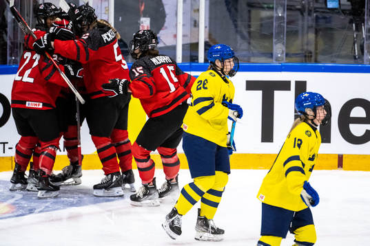 Emma Goding of Sweden looks dejected