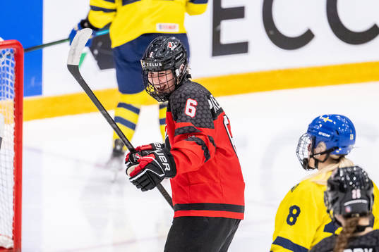 Charlotte Pickenhagen of Canada celebrates