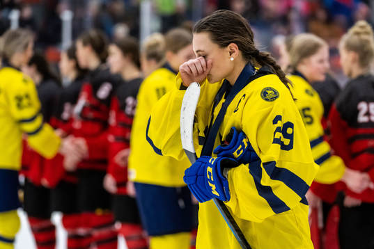Stella Lindell of Sweden looks dejected