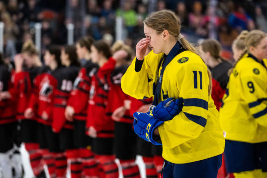 Ella Hellman of Sweden looks dejected