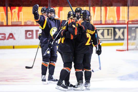 Brynäs Anna Meixner jublar med lagkamrater