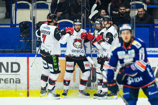 Malmö Redhawks Carl Persson jublar