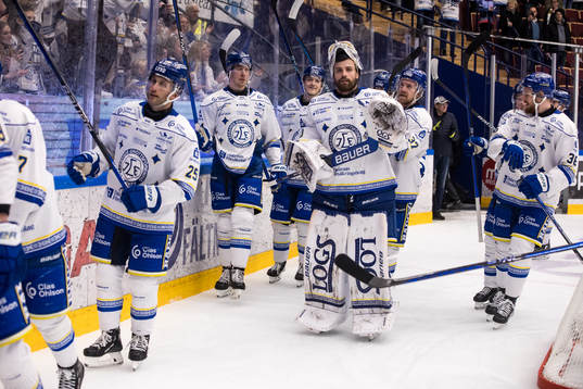 Leksands spelarna jublar