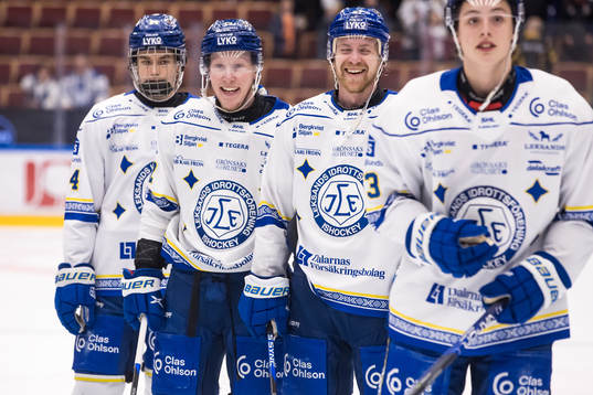 Leksands Kalle Östman och Anton Lindholm jubel