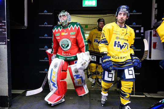 Frölundas målvakt Lars Johansson och HV71s Joseph