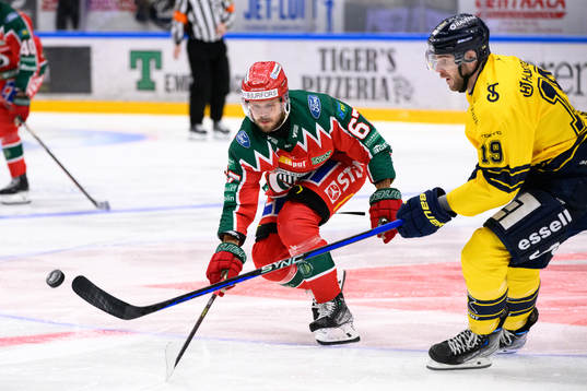 Frölundas Jacob Nilsson och HV71s Sam Vigneault
