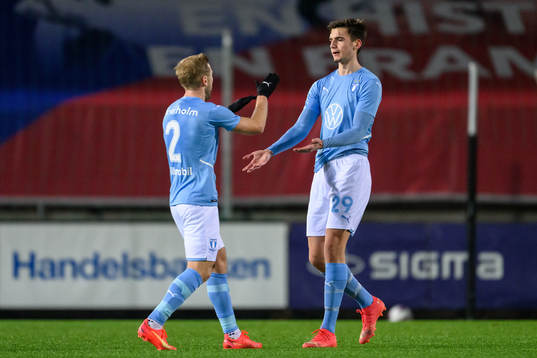 Malmö FFs Anton Tinnerholm och Noah Eile