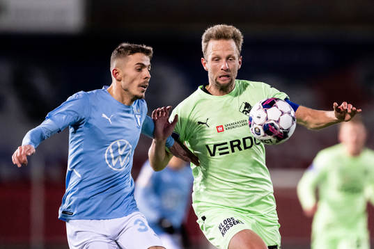Malmö FFs Patriot Sejdiu och Randers Björn Kopplin