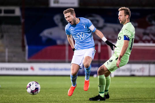 Malmö FFs Anton Tinnerholm och Randers Björn Kopplin
