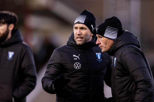 Malmö FFs tränare Henrik Rydström och assisterande