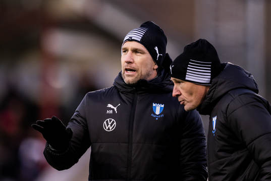 Malmö FFs tränare Henrik Rydström och assisterande