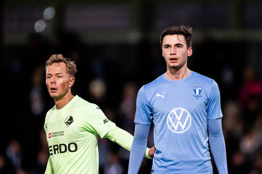 Randers Adam Andersson och Malmö FFs Noah Eile