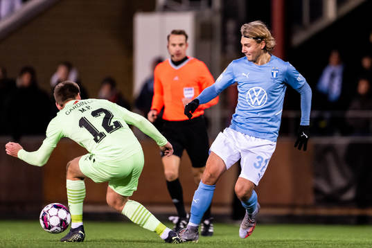 Malmö FFs Sebastian Nanasi och Randers Mikkel Pedersen