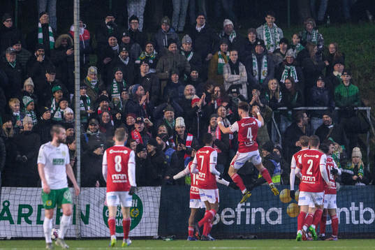 Sandvikens spelare jublar