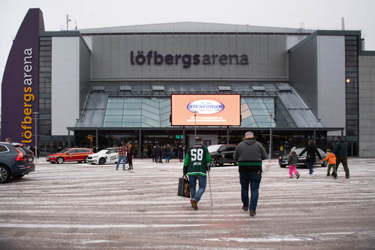 inför ishockeymatchen i SHL mellan Färjestad och
