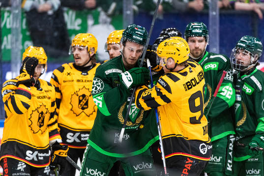 Färjestads Eric Engstrand och Skellefteås Rickard Hugg