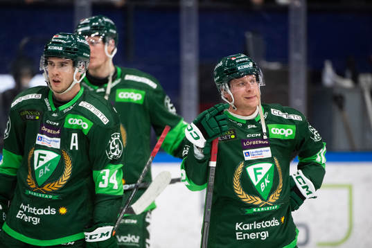 Färjestads Michael Lindqvist och Marcus Nilsson deppar