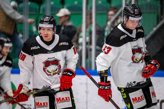 Malmö Redhawks Marcus Sylvegård  och Fredrik Händemark