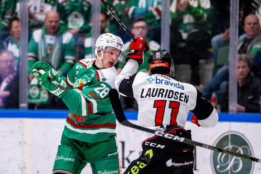 Rögles Anton Bengtsson och Malmö Redhawks Markus Lauridsen