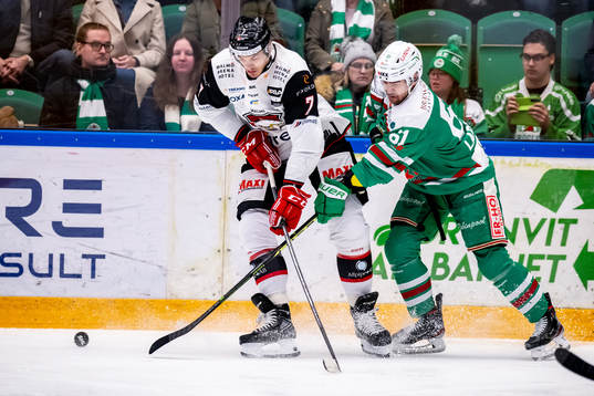 Malmö Redhawks Oliver Lauridsen  och Rögles Ludvig Larsson