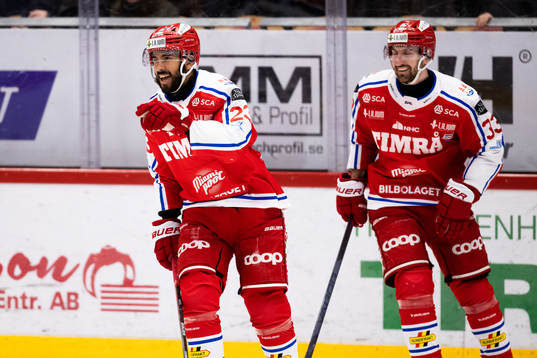 Timrås Jeremy Boyce-Rotevall och Albin Lundin jublar